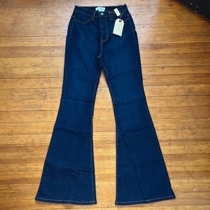 NWT Vibrant High Waisted Dark Denim Bell Bottom Jeans size 11
